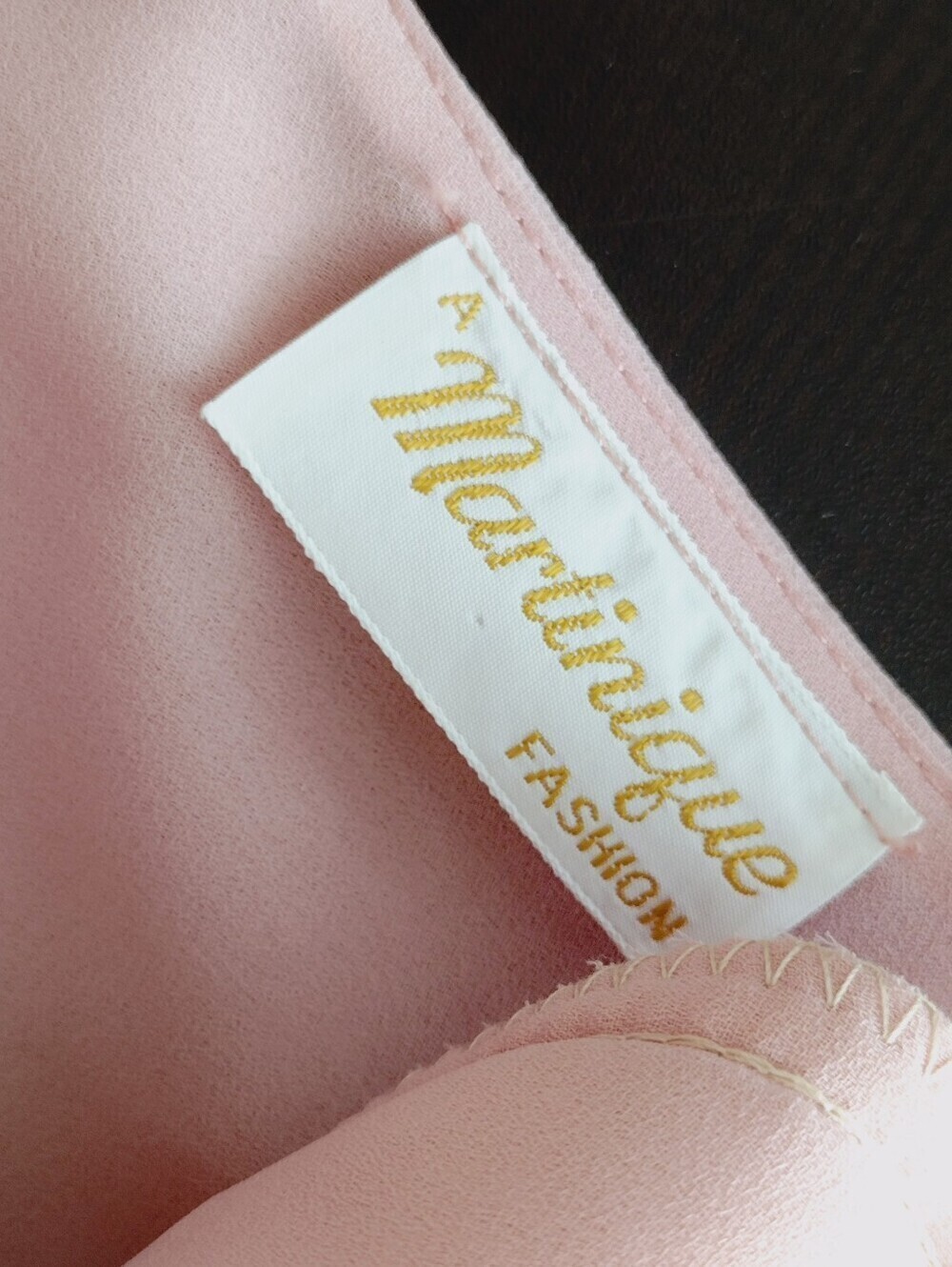 Martinique Fashions Union Made Pink Long Sleeve Wrap Dress with Embellish Waist - Picture 10 of 13